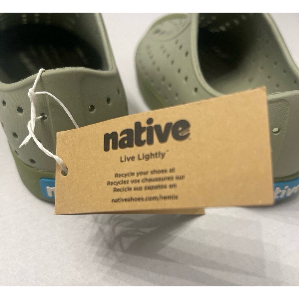 Native Shoes Kids Unisex Jefferson Bloom Size 12 Green New With Tag - Picture 8 of 11